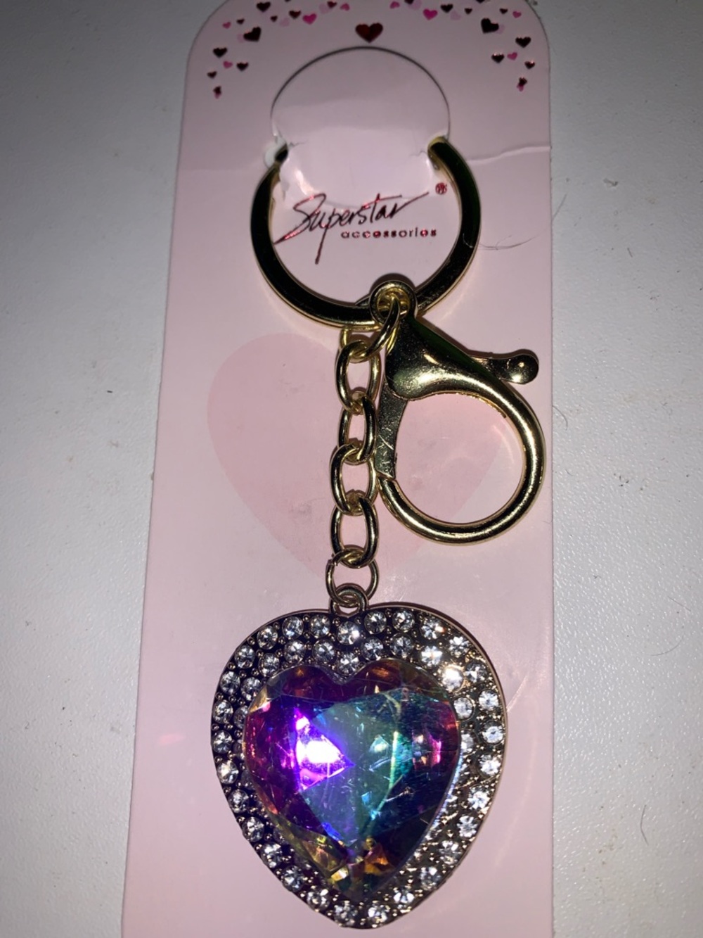 Crystal Ar Heart purse/bag charm Keychain